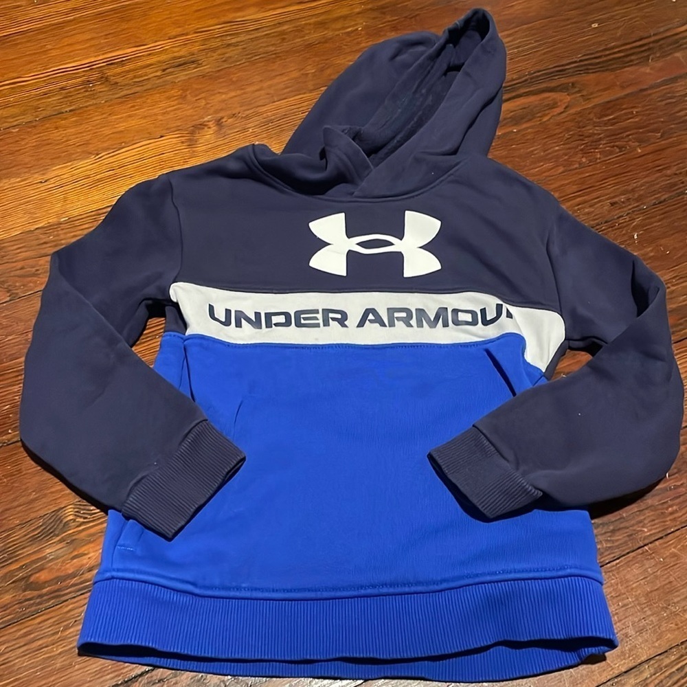 Under Armour Kid’s Black and Blue Hoodie Size 7